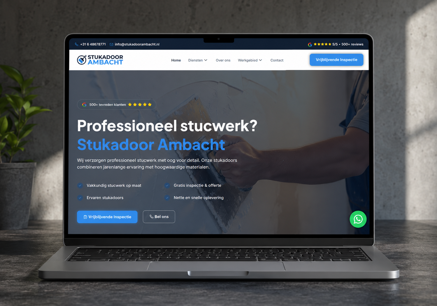 Website van Stukadoor Ambacht